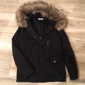 Faux Fur Hood Jacket